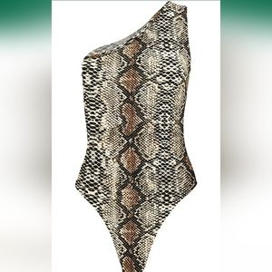 Nwot Kelisky Women's Sexy One Shouler Sleeveless Solid One Piece Bodysuit